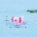 Pink miniature axolotl resin figurine for micro landscapes, size 2.6cm by 1.6cm - No. 10 Axolotl