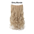 Dirty Blonde long wavy clip-in hair extension piece with natural curls on white background - Dirty Blonde