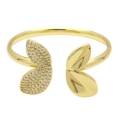 Eleganter 18k vergoldeter Schmetterling-Armreif mit funkelndem Zirkonia-Inlay - Schmetterling Design Gold Armreif (DB240504)