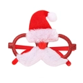 Christmas party glasses with red sequin frames and white Santa Claus beard and hat - SDYJ-5-23 Santa Claus Beard