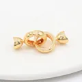 Golden candy-shaped jewelry clasp for 14K pearl necklace, 31mm length and 4g weight - 14K Gold P3246 Wide Version