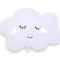 Smiling white cloud foil balloon with eyelash detail and cartoon expression for birthday party - White Cloud 60*73CM