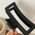 Matte black rectangular large hair claw clip for elegant updo styles and daily wear - Black