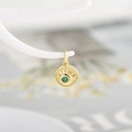 Vergoldeter Evil Eye Anhänger mit grünem Zirkon und Sonnenstrahlmuster Charm - Dunkelgrüner Zirkonia