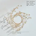 Golden Christmas beaded wreath decoration 15cm size for DIY festive holiday tree crafts - Gold Small Wreath