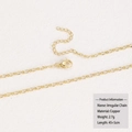 Macro detail of 18k gold plated copper irregular O-shape chain with lobster clasp - Copper / Irregular O-Chain / Gold