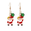 Christmas earrings featuring cartoon Santa Claus pendants with colorful bells - 9.Santa Claus Bell Earrings