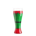 Christmas elf themed wine glass with red and green hand-painted holiday details - Beer Glass-Christmas Tree/Elf