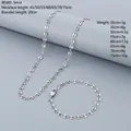 Set collana e bracciale a chicco di caffè dorato con tabella delle taglie dettagliata - Bracciale 20CM / Color Acciaio
