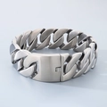Bracciale a catena cubana da 43mm in acciaio inossidabile opaco per uomo e donna - 41cm / Acciaio Opaco