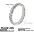 Silver stretch gas pipe bangle in stainless steel with 1.6cm width and 6.0cm diameter - 1.6cm Wide / Steel