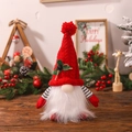 Leuchtendes Weihnachtsgnom-Plüschtier mit roter Strickmütze und gestreiften Beinen Deko - Rot (D-GJ89)