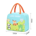 Blue and green animal paradise insulated lunch bag with panda and fox prints - Blue Green Animal Paradise Cute