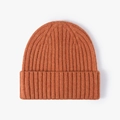 Warme und kuschelige Strickmütze aus Wolle in Orangebraun für Outdoor-Aktivitäten - Einheitsgröße / Orangerot