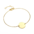 Bracciale in acciaio inossidabile placcato oro con ciondolo tondo geometrico e catenella - Oro