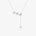 Collana a Y a farfalla in argento 925 con pendenti a farfalla in zirconi brillanti - Argento 925 / Argento