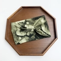 Extra wide tie-dye yoga headband in forest green with a stylish center bow detail - Dark Green Tie-dye