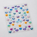 Autocollants nail art 3D cœurs marbrés et étoiles adhésifs, modèle M-656 - Coeur en Gelée Dégradé (M-656) / Type Colle Gelée