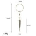 Zilveren metalen schroevendraaier sleutelhanger met afmetingen van 105mm totale lengte - Gesimuleerde Tandheelkundige Sonde