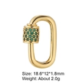 Golden oval screw clasp with green rhinestones for jewelry, 18.6x12x1.8mm accessory - Style 16 (Gold with Green Zircon 18.6x12mm)