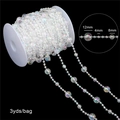 Iridescent acrylic faceted bead chain in 12mm 8mm 4mm sizes, 3 yards per bag pack - Faceted Ball 12mm/8mm/4mm AB Color 3 Yards