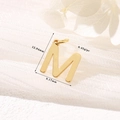 Polished 14K gold letter M pendant charm for DIY jewelry with 12.94mm height dimension - Gold - Letter M