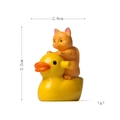 Miniature orange cat riding yellow duck figurine, resin gardening landscape decor 3.2cm - Yellow Cat Riding Duck