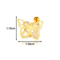 Golden butterfly stud earring with clear crystals and 1.56cm width measurement - Gold Open Butterfly Style (AMY5-6#Gold)