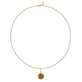 Vintage tiger eye stone beaded necklace with a golden chain and circular pendant - Thin Chain Single Pendant Style / Tiger Eye
