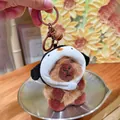 Cute Capybara plush keychain wearing a penguin hat with bell and metal clasp hook - Penguin Headwear 2.0