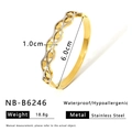 Zweifarbiges Edelstahl-Armband mit herzförmigem Ausschnitt in Gold und Silber - Hohles Herzmuster (NB-B6246)