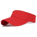 Visera de sol clásica en sarga de algodón rojo para niños con diseño de parte abierta - Ajustable / Rojo