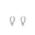 Orecchini a cerchio in argento S925 con pendenti triangolari in zircone scintillante - Argento 925 / Argento