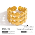 Gold multi-layer stainless steel ring JZ21478, waterproof and hypoallergenic finish - Beaded Multilayer (JZ21478) / Gold