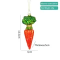 Carrot-shaped glass Christmas ornament with orange glitter and green leaves décor - Carrot Ornament