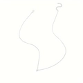 Minimalist silver chain necklace with a small bead pendant and adjustable lobster clasp - Letter Q Style (XL2131【Q】)