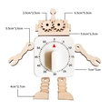 Wooden robot mechanical timer for busy board DIY with detailed size measurements - Robot Timer