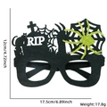 Halloween bril van zwart vilt met RIP grafsteen en zwarte kat design, 17.5cm x 12cm - Groene Spin RIP