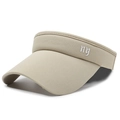 Visiera in rete traspirante beige con ricamo NY per la protezione solare - Regolabile / Cachi