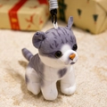 Simpatico portachiavi a forma di gatto in peluche a strisce grigie e bianche - Gatto Grigio / 15CM