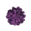 Macro shot of dark purple satin fabric flower petals with layered 3D rose craftsmanship - Violet
