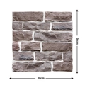 3D vintage stone brick self-adhesive wall sticker in dark brown finish, size 30x30cm - 513-Rough Brown Stone