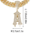 Collana con ciondolo lettera A dorata, catena cubana e specifiche delle dimensioni - Pendente Singolo Lettera A Oro