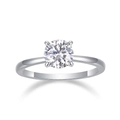 Classic round brilliant-cut lab diamond ring with four-prong S925 silver setting - Vow 1 Carat / US Size 7