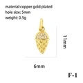 Details van ijsje hanger met 18K vergulding en zirkonia voor het maken van sieraden - Goud Ijsje F-1