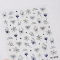 Adesivi per unghie gotici M593 con ragnatela e gemme a cuore blu effetto laser - M-593 Base Argento Frammenti di Vetro + Colla di Gelatina