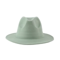 Classic light mint green wool felt fedora hat featuring a vintage wide brim design - 58cm / Mint Green