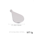Poliertes Edelstahl Wassertropfen Anhänger 18x10mm für DIY Schmuckherstellung - Edelstahl / Tropfenform (KLJ352-Z)