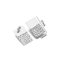 Silver rectangular geometric earrings with half-hammered texture and mirror finish - 16x27mm Half-Embossed Rectangle Studs / Steel