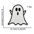 Detailed size and weight guide for Halloween ghost embroidery iron-on patch - 28# Ghost